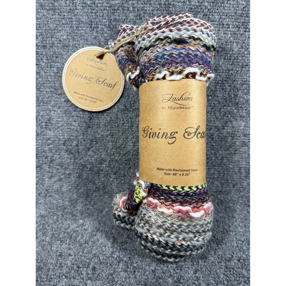 Fashion by Mirabeau Giving Scarf Reclaimed Yarn Knit Scarf NWT 60x8.25